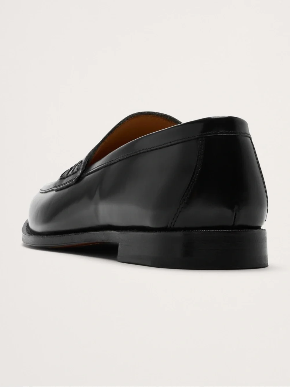 NWOB Banana Republic Men’s Black Leather Penny Loafer shoe Sz 10.5